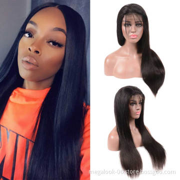 130% 150% 180% High Density Cheap Wholesale Indonesia Bleached Knots Human Hair Lace Front Wig